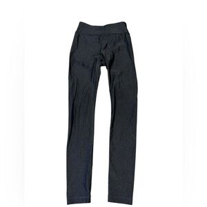 Athleta Girl High Rise Logo Chit Chat Sheen Legging XS 6 Black Shimmer